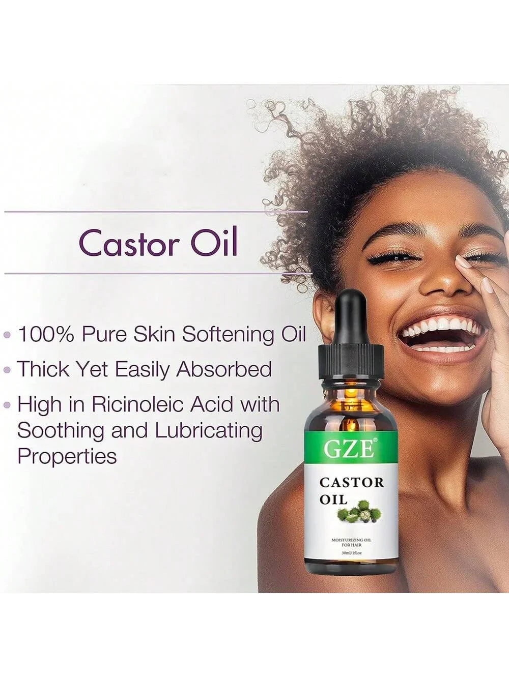 GZE Organic Castor Oil 1oz | Cold Pressed & Hexane Free
