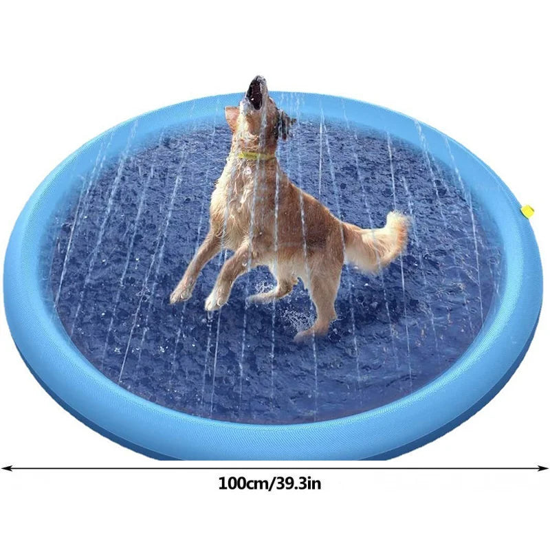 Dog & Cat Water Play Splash Pad – Dolphin Spray Mat Toy
