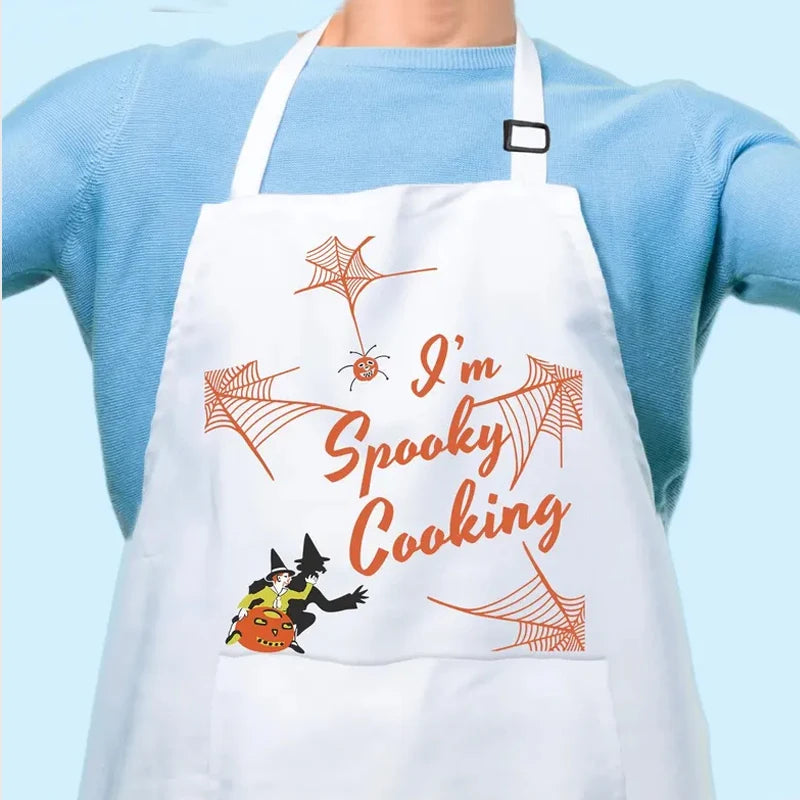 Halloween Cooking Apron with Pockets | Spooky Funny Kitchen Apron