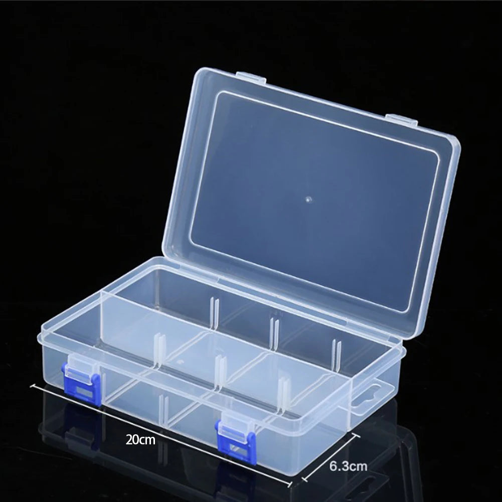 Adjustable 8 Grids Compartment Plastic Jewelry Storage Box Screw