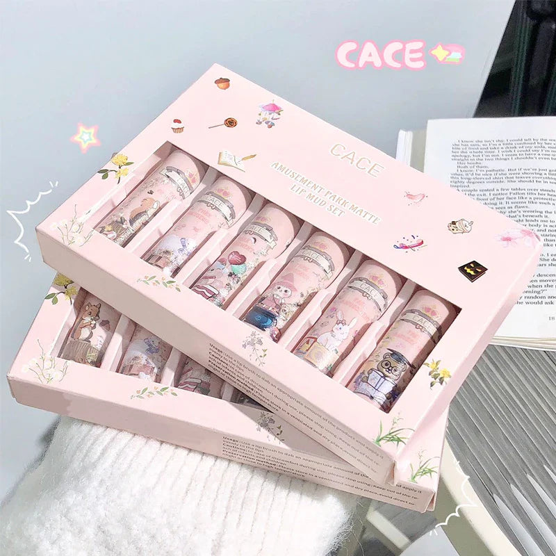 CACE Matte Liquid Lipstick Set – 6 Colors, Waterproof & Long-Lasting