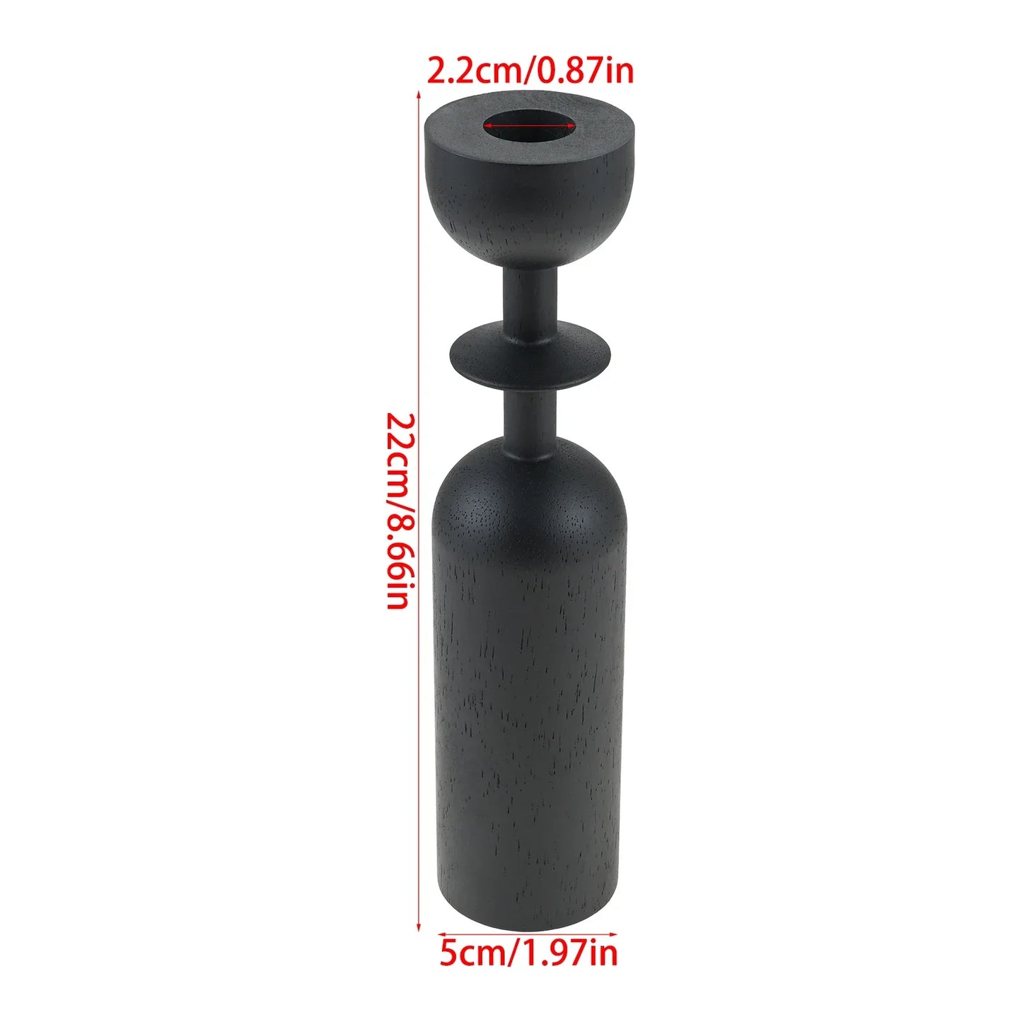 Black Wooden Candlestick Holders Set of 3 | Home Decor