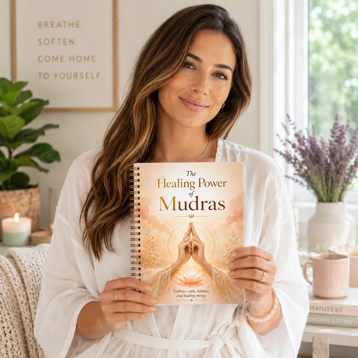 Healing Power Mudras A5 Spiral Guide Meditation Hand Gesture Book