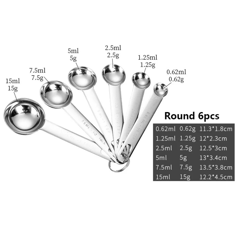 Stainless Steel Measuring Spoon Set – Engraved Scale Baking