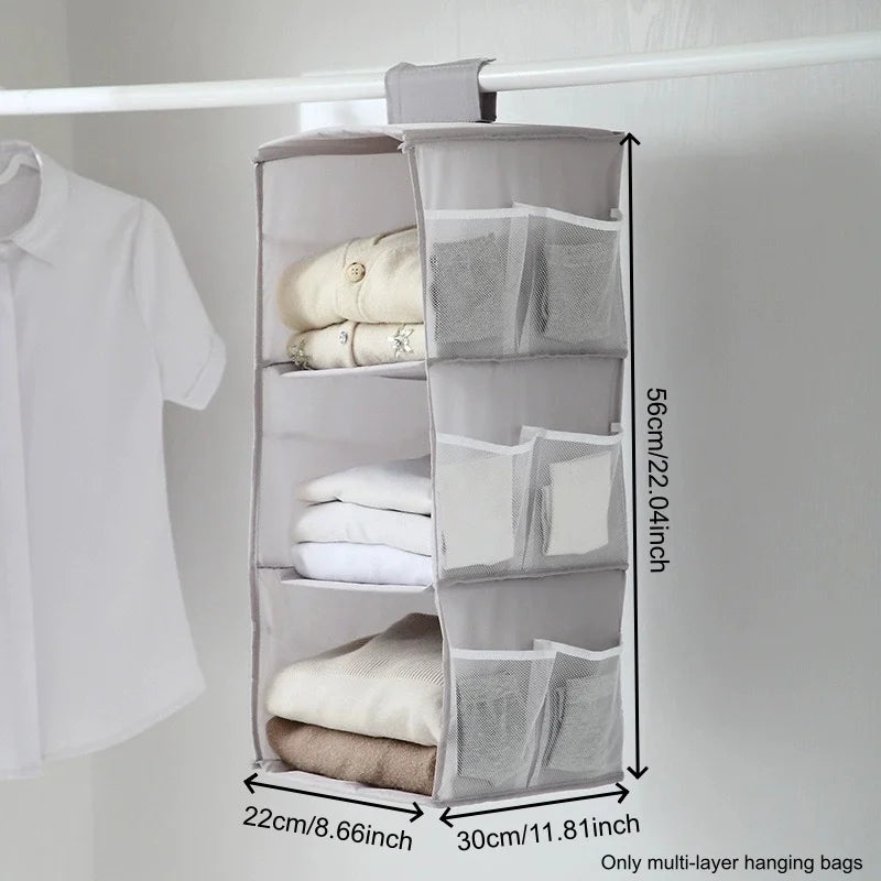 Foldable Hanging Closet Organizer – Clothes, Bags & Shoes
