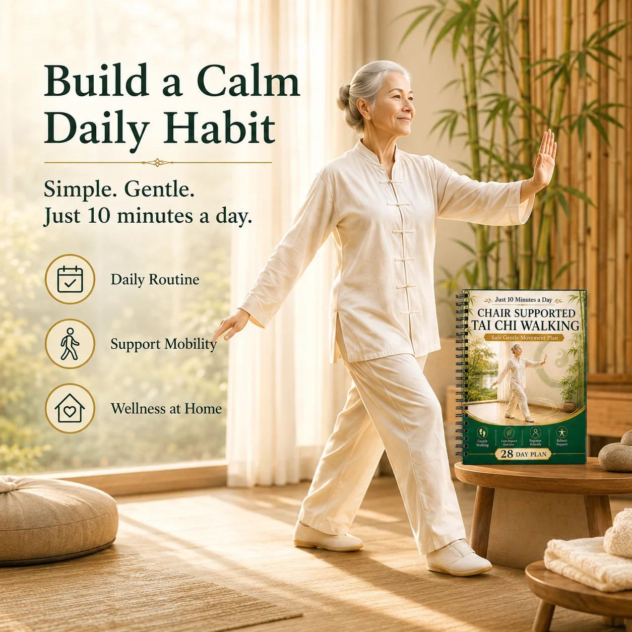 Chair Supported Tai Chi Walking Yoga Seniors A5 Spiral 28 Day