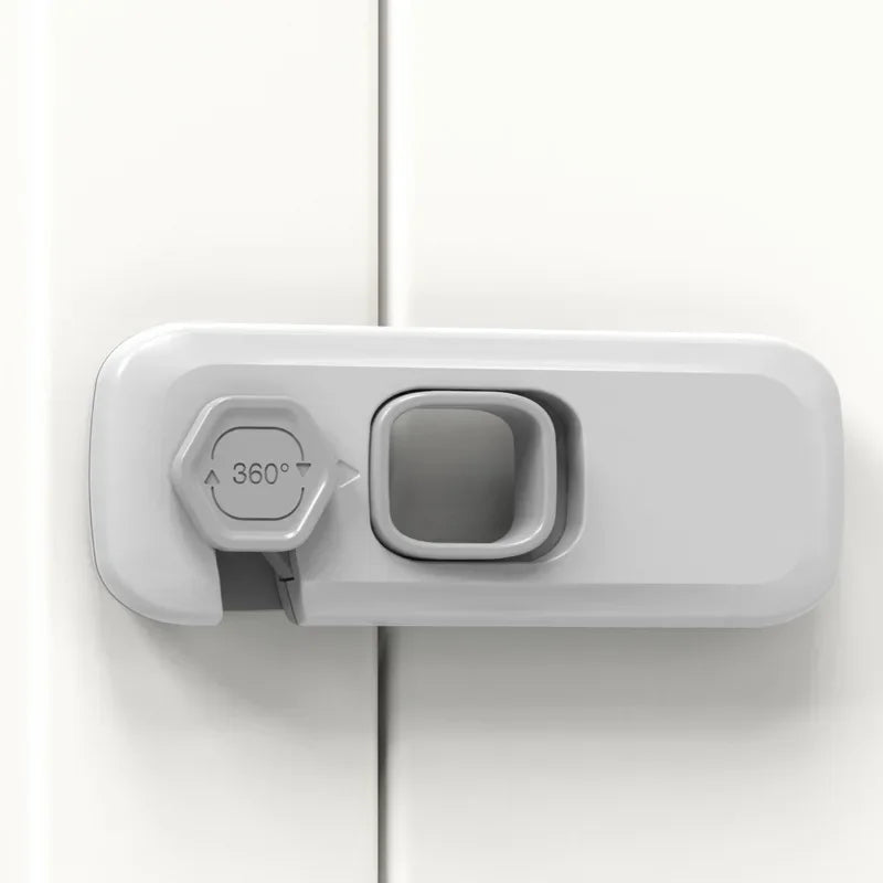 Child Proof Cabinet Locks Safety Buckle Anti Pinch Hand for Refrigerator Drawer Opposite Door Cabinet Closing Baby Protectionn Peaceful Pleasures Health and Wellness Grey