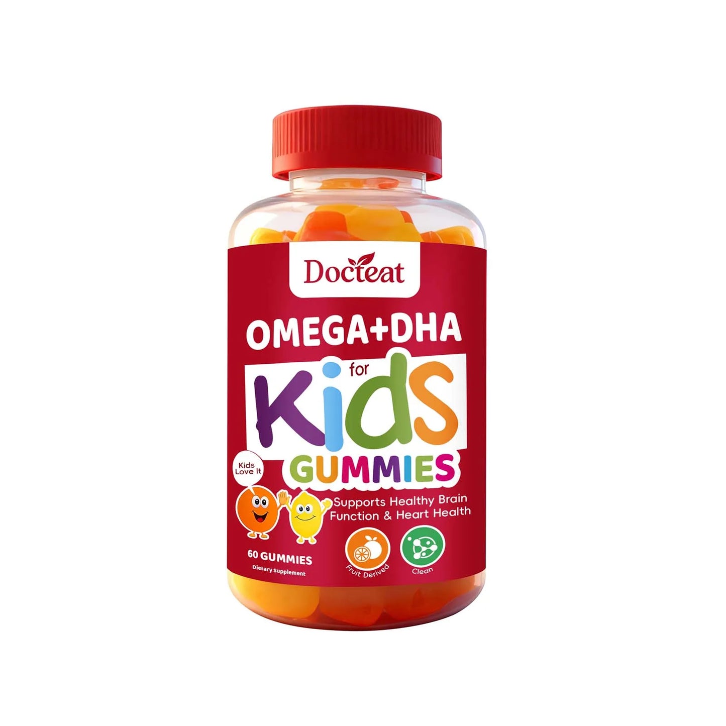 Omega+DHA Kids Gummies | Algae DHA, Chia Oil & Vitamin C | 60ct