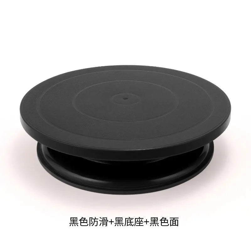 Cake Turntable Plastic Piping Table Ceramic Turntable Piping Multifunctional Workbench Baking Practical Non Slip Utensils Tools Peaceful Pleasures Health and Wellness black 1
