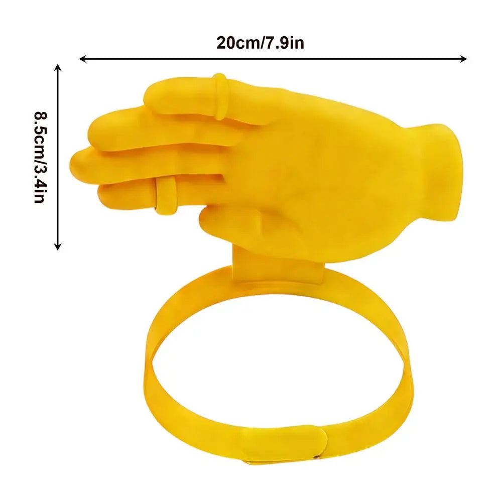 Funny Hand Shape Sun Visor Hat Outdoor Handheld Sunshade Headband Foldable Sun Caps For Fishing Beach Hiking UPF Protection Peaceful Pleasures Health and Wellness left hand