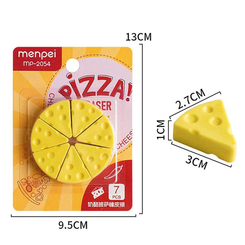 Cheese Shaped Novelty Erasers – 7-Pack Fun Kids Stationery