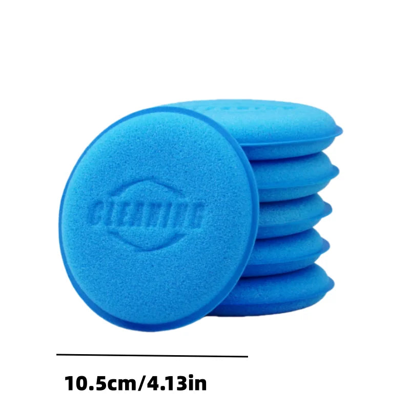 12-Pack Round Car Waxing Sponge Set | High-Density Polish Sponges