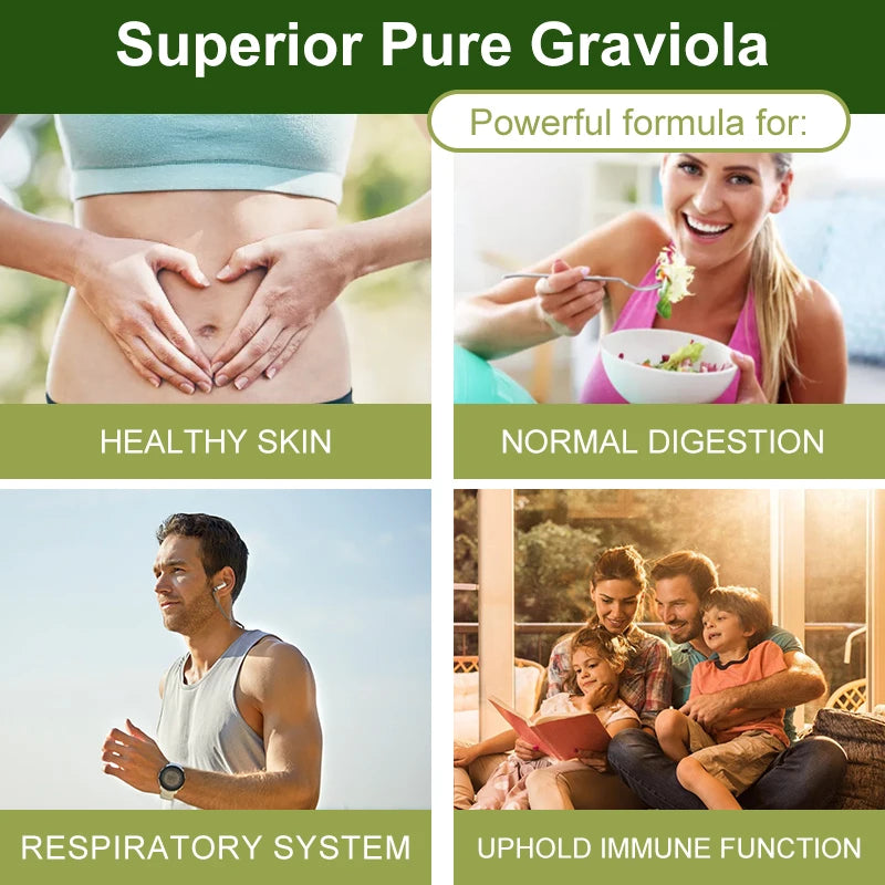 Mulittea Soursop Graviola Capsules – Immune & Digestive Support Herbal Supplements Peaceful Pleasures Health and Wellness