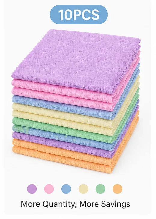 Microfiber Dish Cloths Lint-Free Reusable Kitchen Cleaning Towels