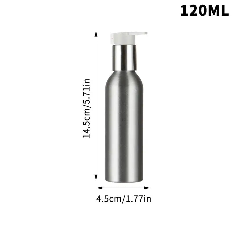 40-200ml Aluminum Pump Bottle High Quality Lotion Pump Shampoo Lotion Pump Refillable Bottle Liquid Dispenser Travel Container Peaceful Pleasures Health and Wellness 120ml
