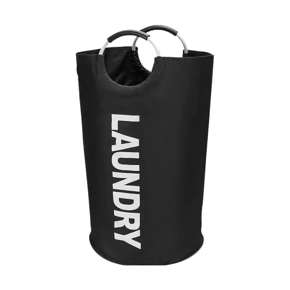 Durable Large Capacity Bag Foldable Oxford Fabric Laundry Hamper Storage Basket With Handles Portable Clothes Shopping Tote Bag Peaceful Pleasures Health and Wellness Black