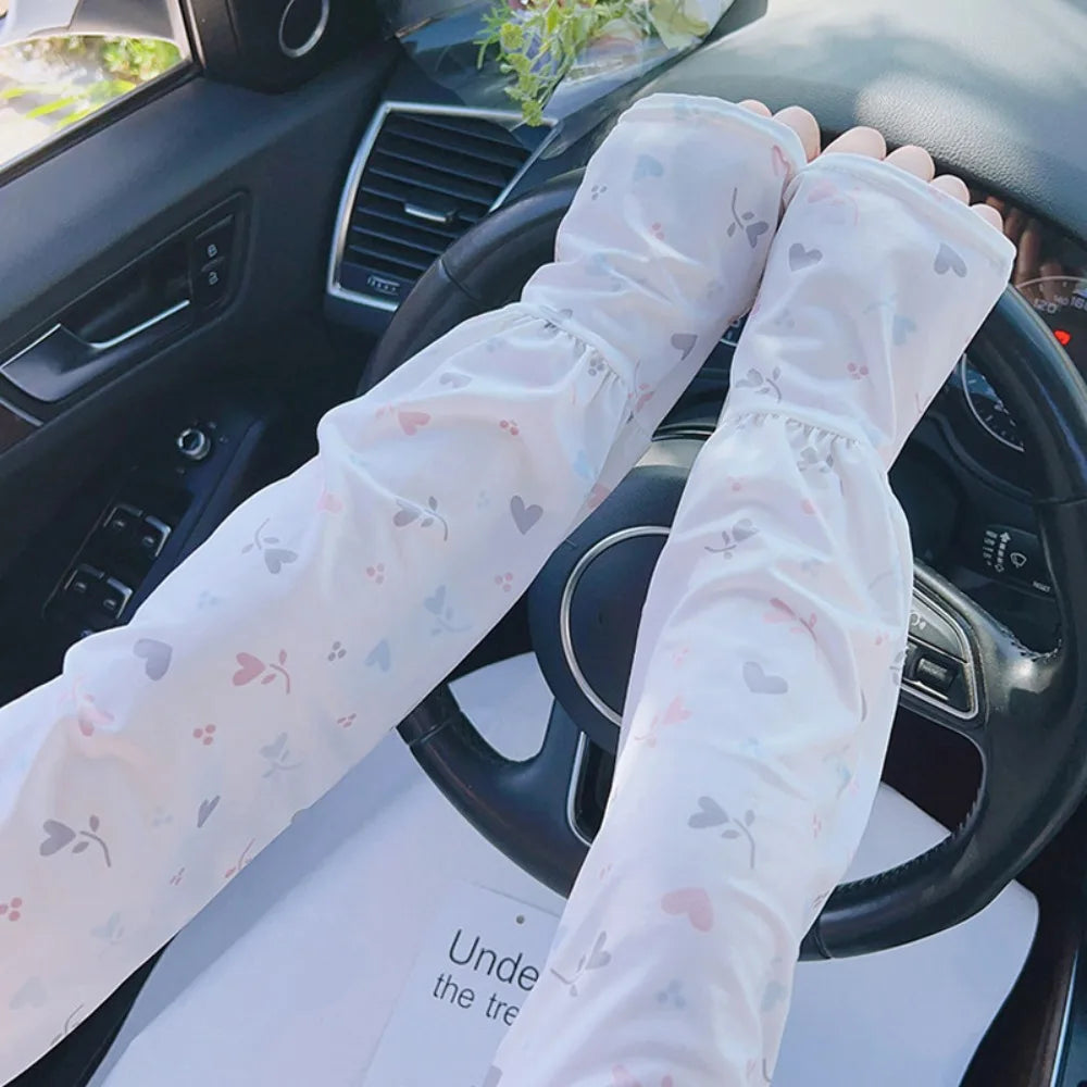 UPF 50+ Ice Silk Cooling Arm Sleeves – UV Sun Protection