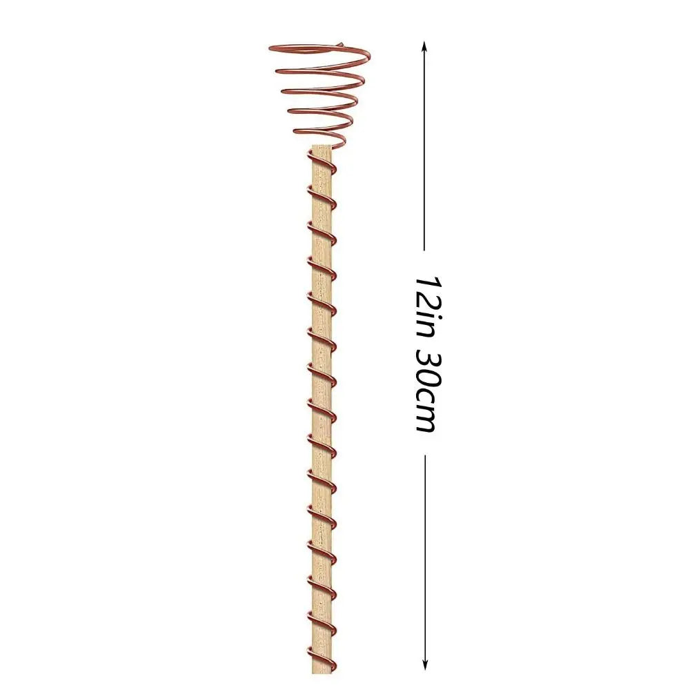 Copper Electroculture Plant Stakes – 30cm Bamboo & Copper Coil