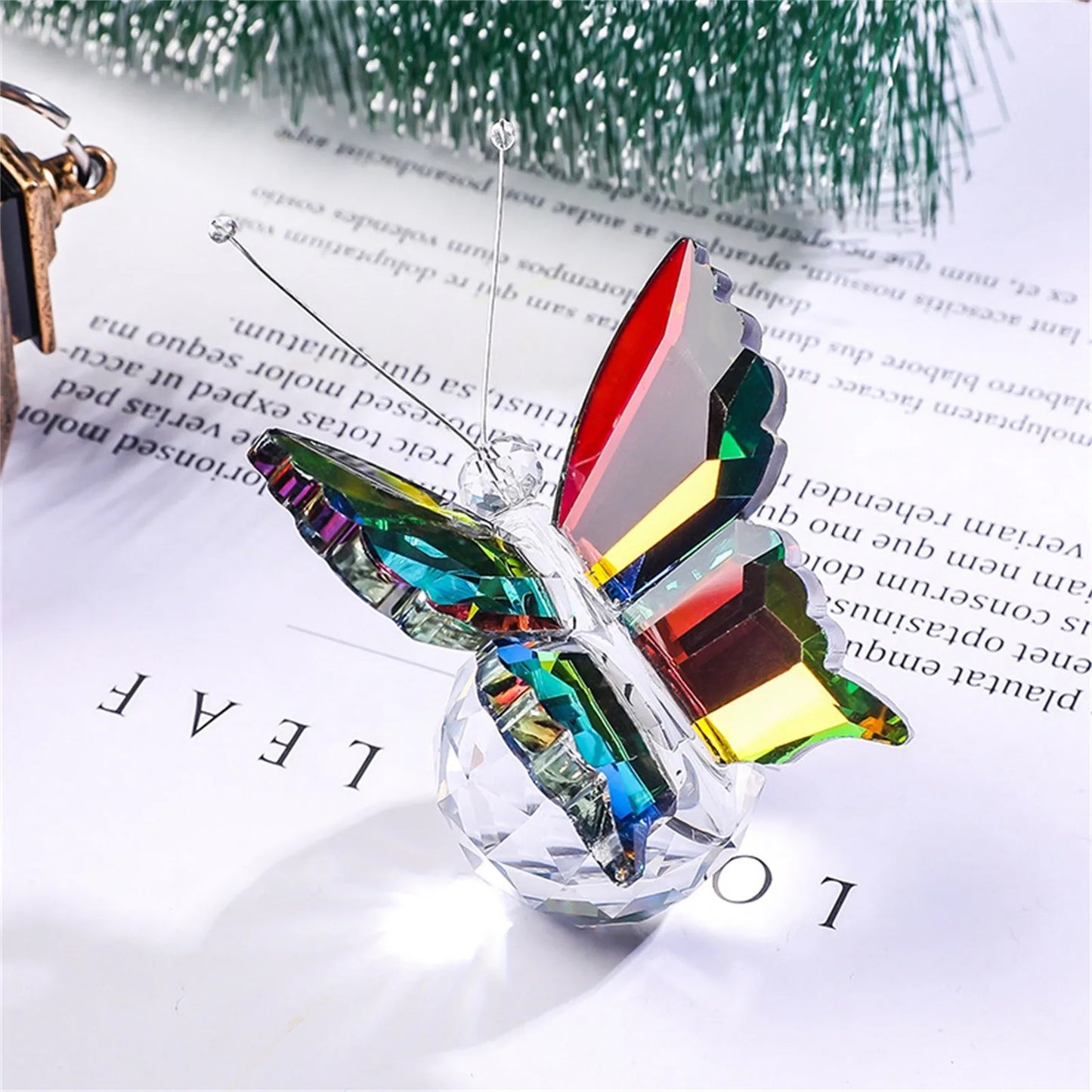 Crystal Butterfly Ornament – 3D Figurine Tabletop Home Decor