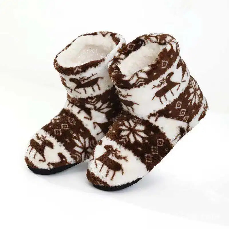 Women's Christmas Elk Plush Slippers | Warm Anti-Slip Boots