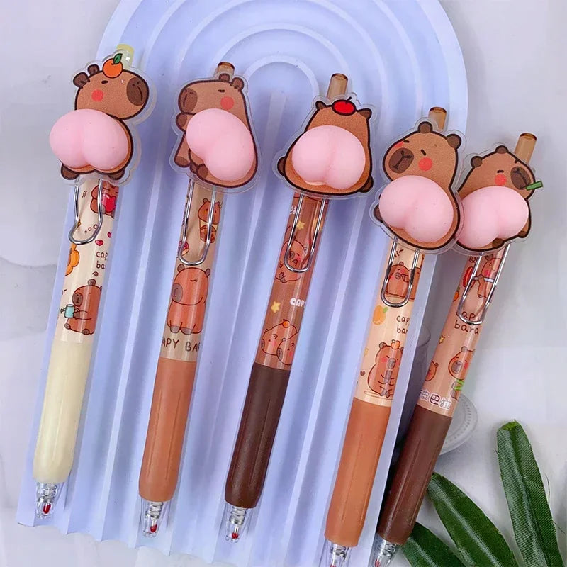 Cartoon Capybara Gel Pen – Kawaii Aesthetic Stationery