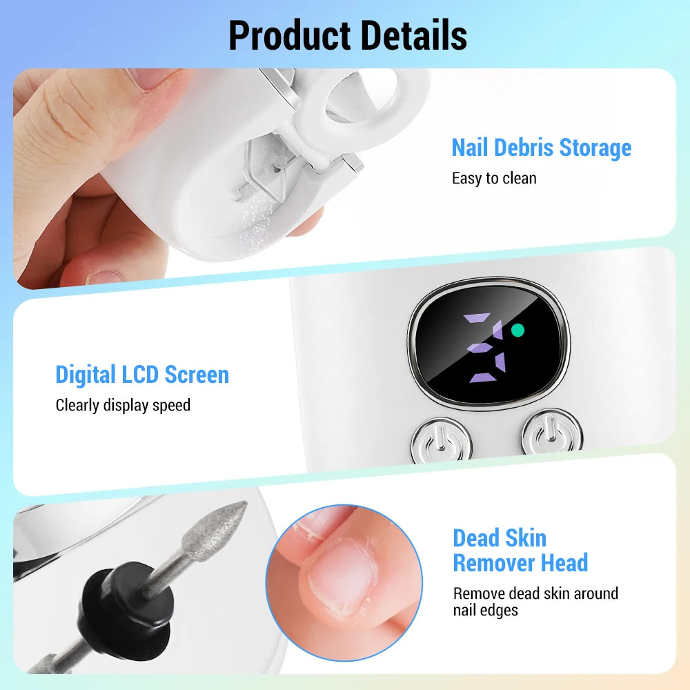 Automatic 2.5X Magnify Electric Nail Clipper for Whole Family Dual Cutter Heads Nail Trimmer LED Light Cuticle Remover Polisher Peaceful Pleasures Health and Wellness