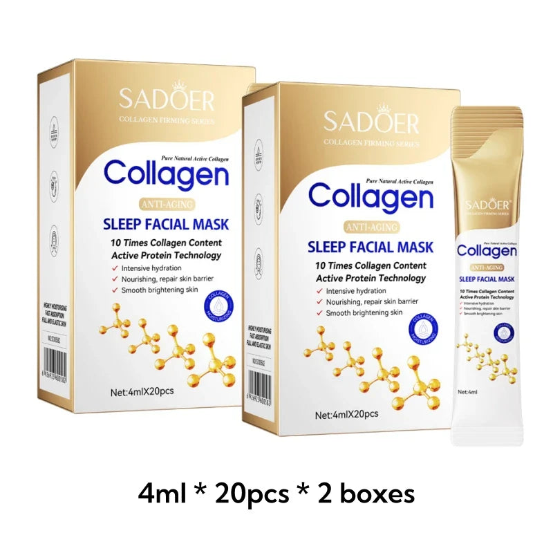 Sadoer Collagen Sleeping Mask – Hydrating & Brightening 30pcs