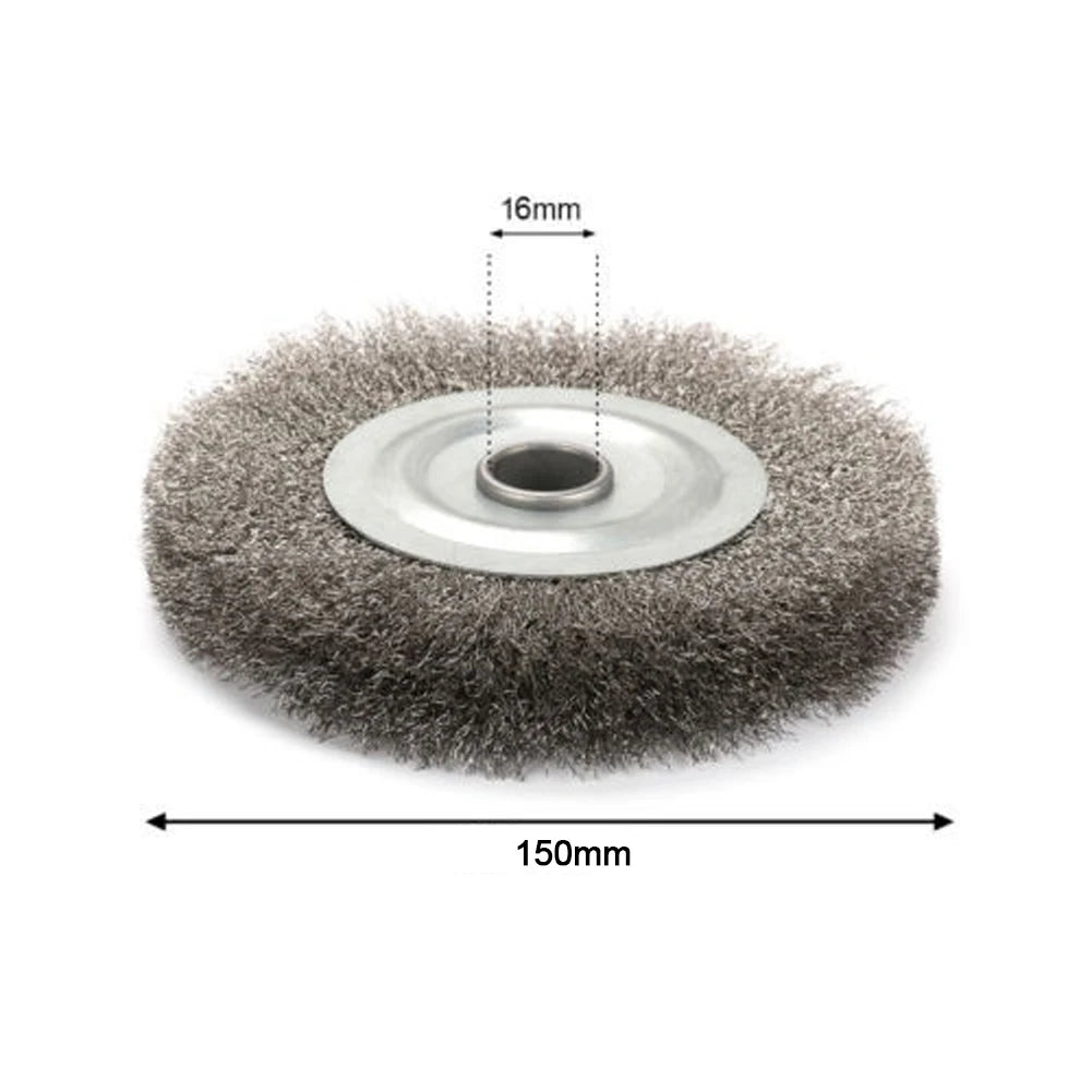Crimped Stainless Steel Wire Wheel Brush Bench Grinder Abrasive Hole