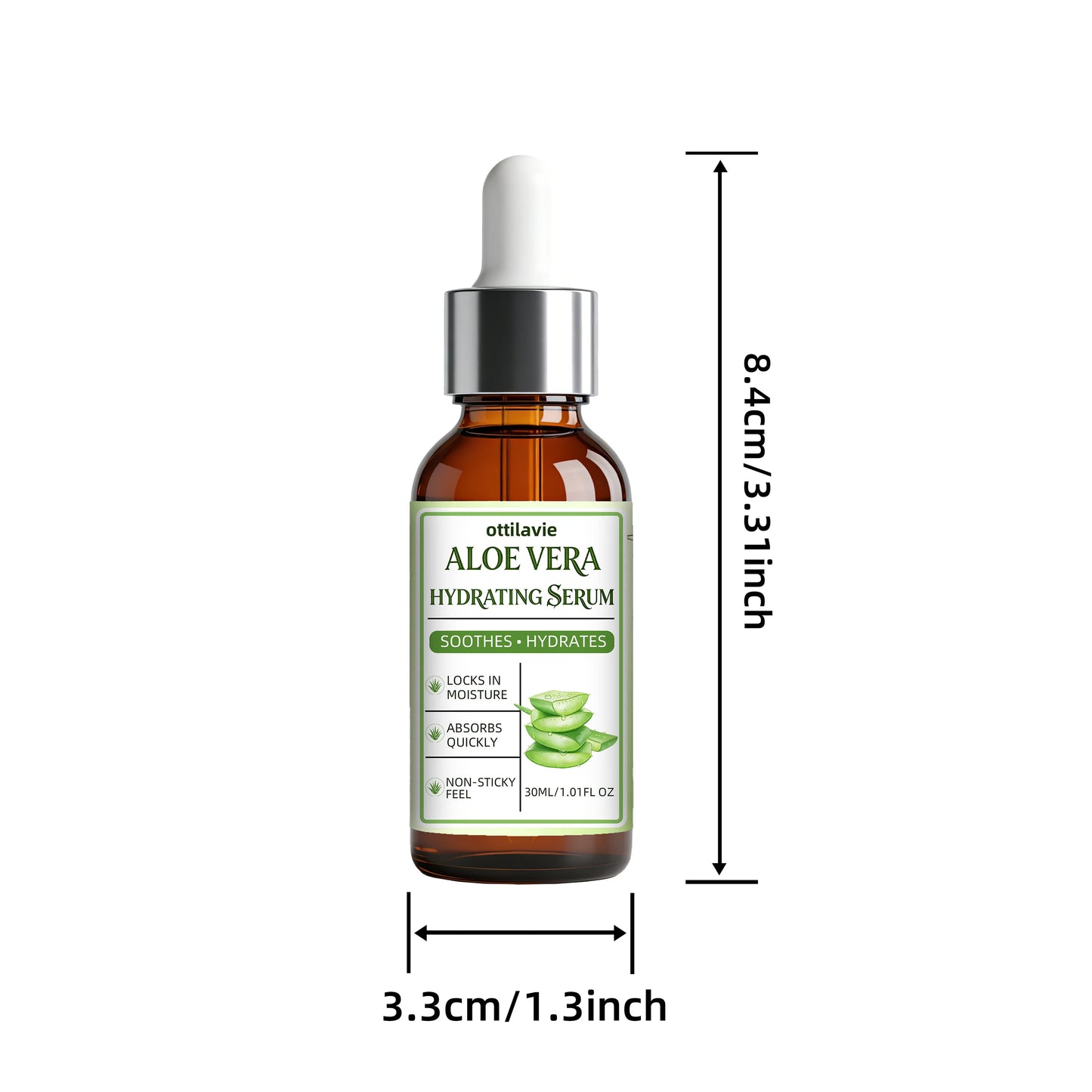Ottilavie ALOE VERA HYDRATING SERUM, Deep Hydration & Soothing Face Serum, Lightweight Non-Greasy Formula for All Skin Types Peaceful Pleasures Health and Wellness 30ml