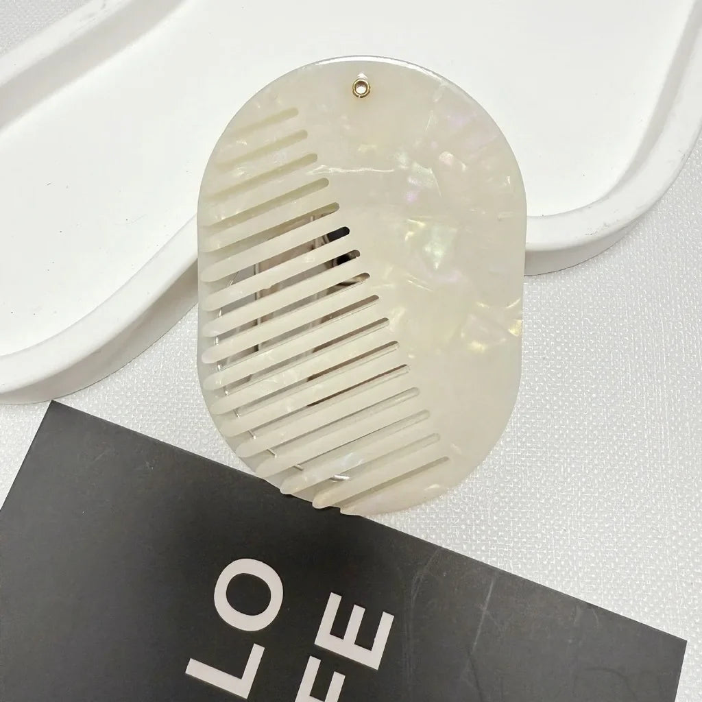 2-in-1 Folding Mirror Comb | Acetate Pocket Travel Hair Brush