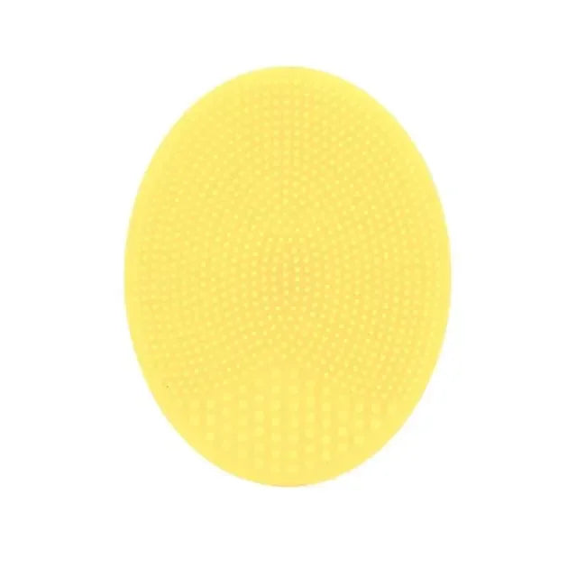 Silicone Face Wash Brush Clean Pores Baby Shampoo Brush Baby Bath Brush Soft Hair Round Shampoo Comb Home Use Peaceful Pleasures Health and Wellness YELLOW