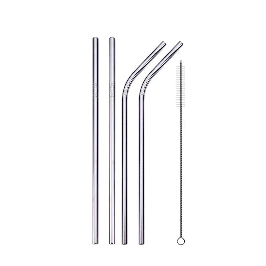 Reusable 304 Stainless Steel Drinking Straws | Straight & Bent