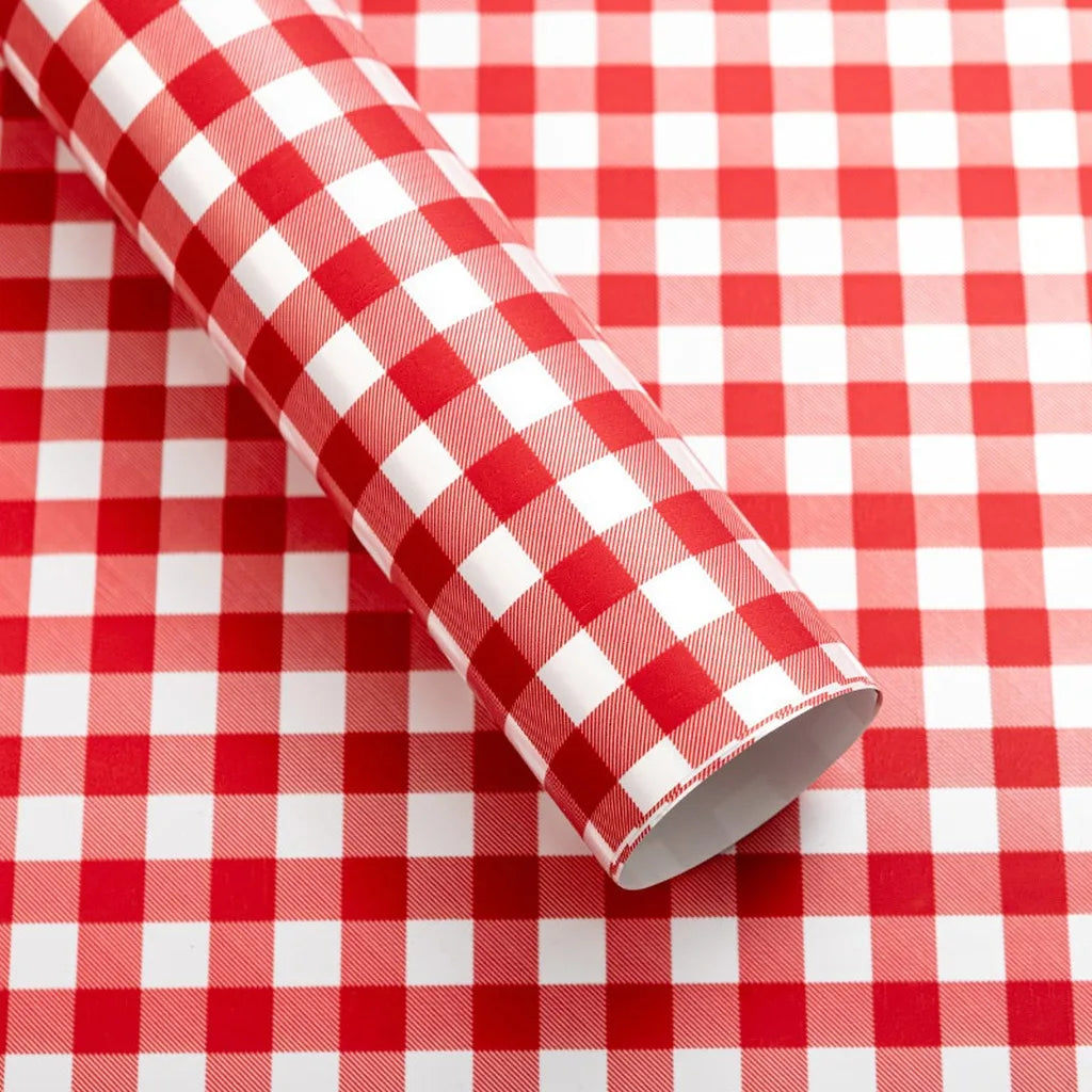 Waterproof Gingham Wrapping Paper 58x58cm | 20 Sheets Floral Gift