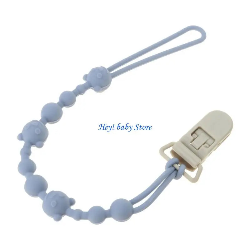 Bear Pattern Silicone Baby Pacifier Clip Chain | Safe Soother