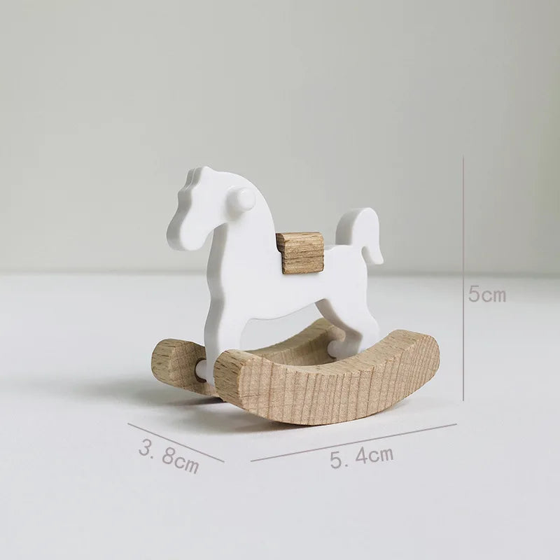 1:12 Dollhouse Baby Bedroom Furniture Accessories Slide/Trojan Horse/Table/ Dining Chair/Bed for Kids Pretend Play Supplies Peaceful Pleasures Health and Wellness 4