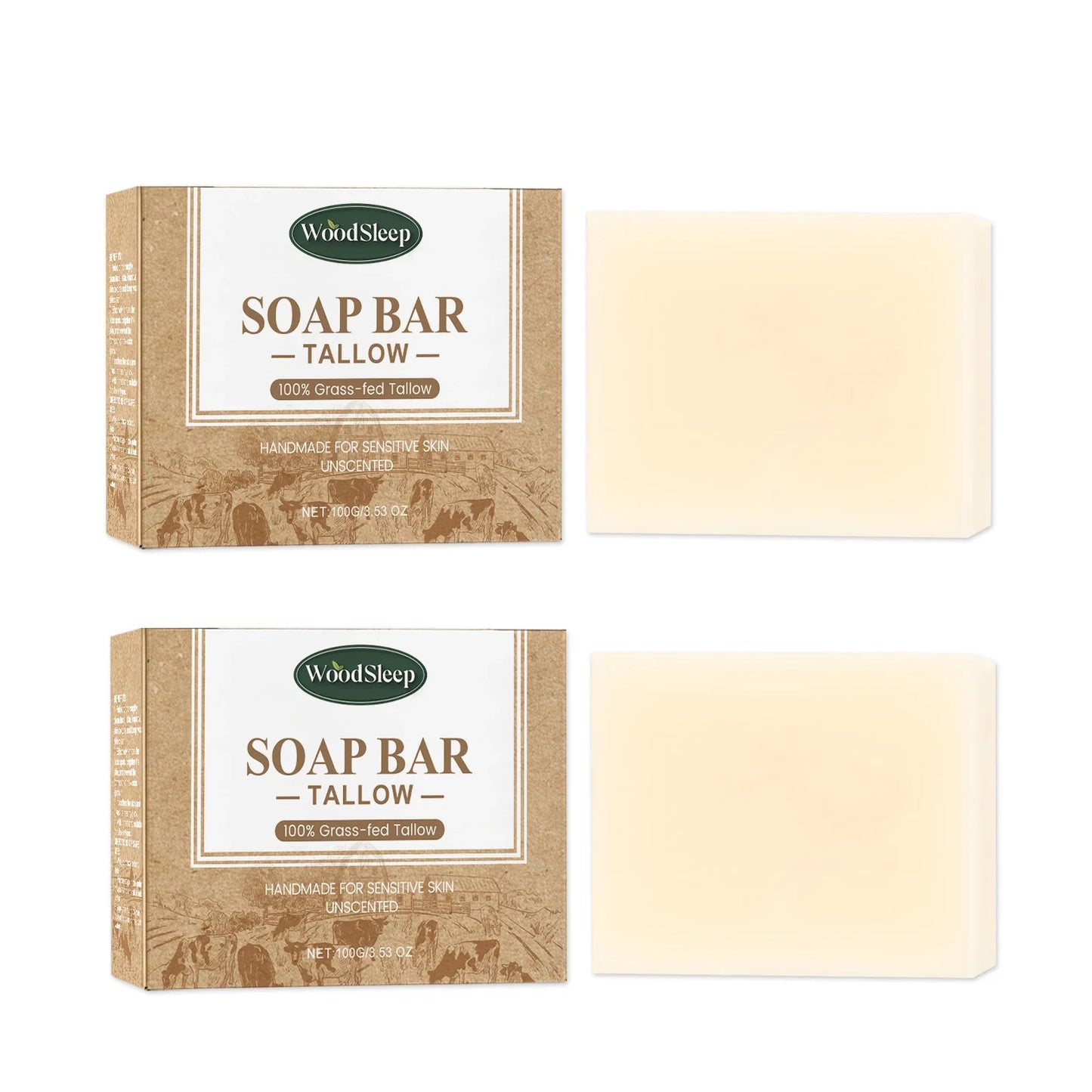 WOODSLEEP Brightening Tallow Soap – Natural Body & Face Cleanser