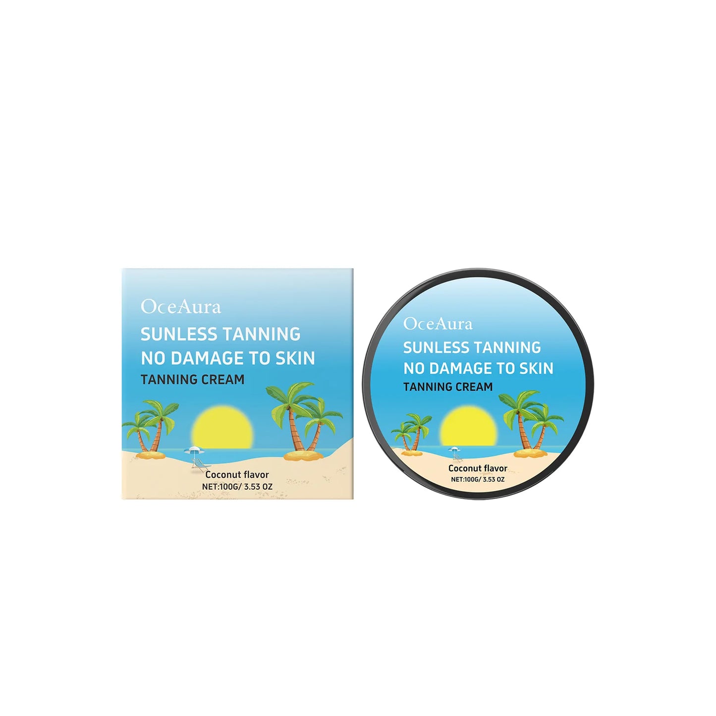 OceAura Coconut Tanning Body Cream – Sun-Free Natural Tan