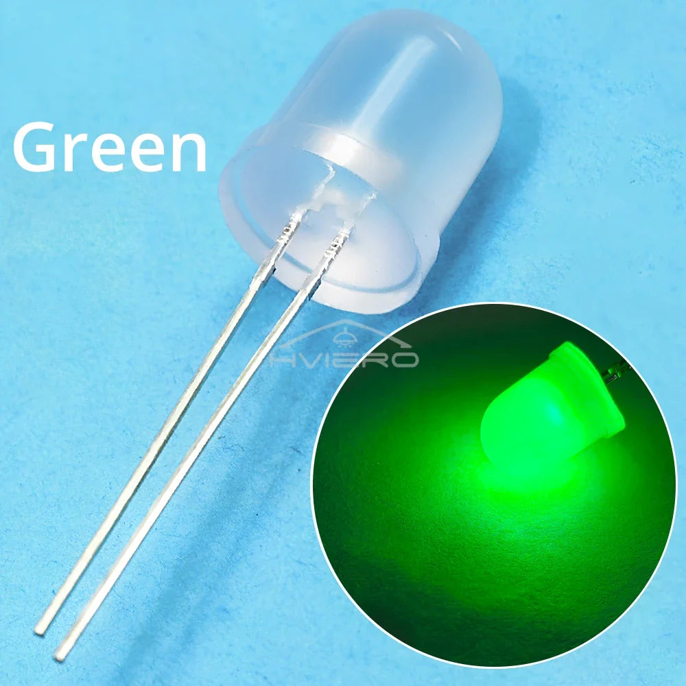250/500PCS 10mm Diffused LED Beads – Ultra Bright Bulbs