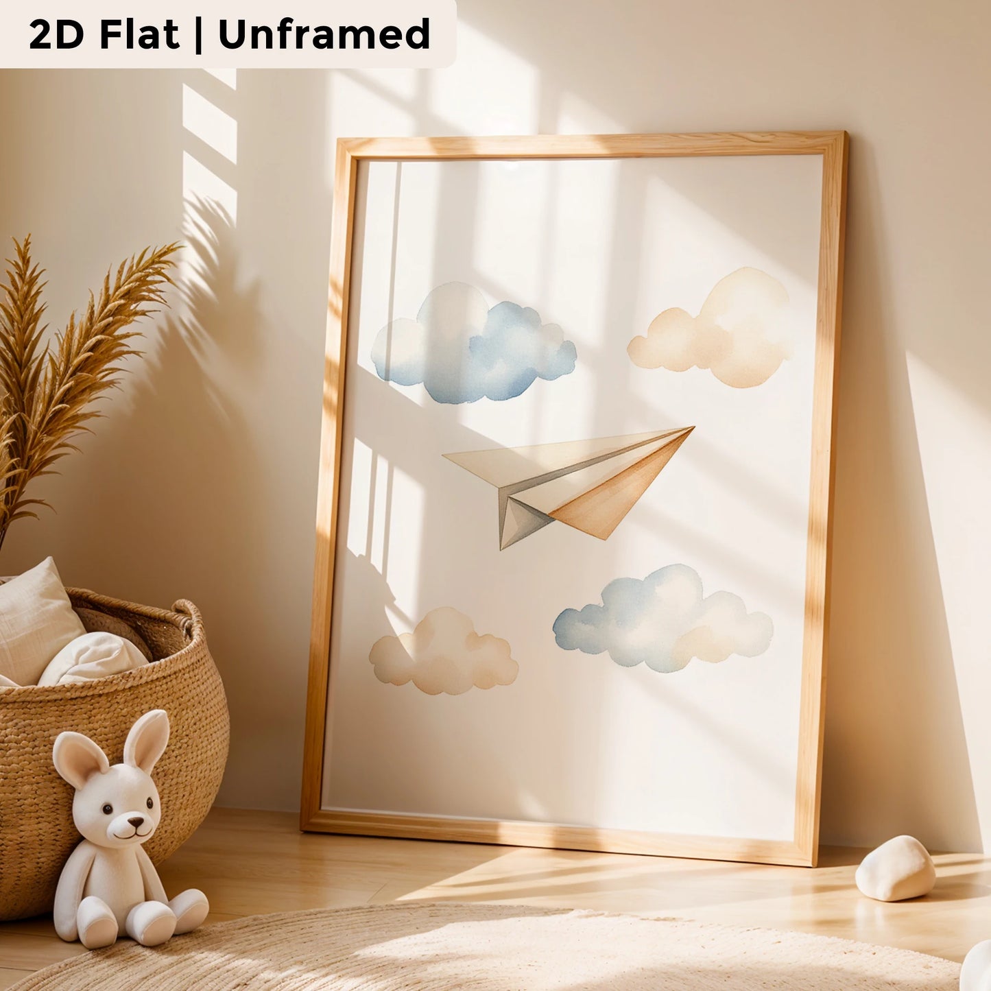 3-Piece Paper Airplane Castle Canvas Wall Art | Kids Room Decor