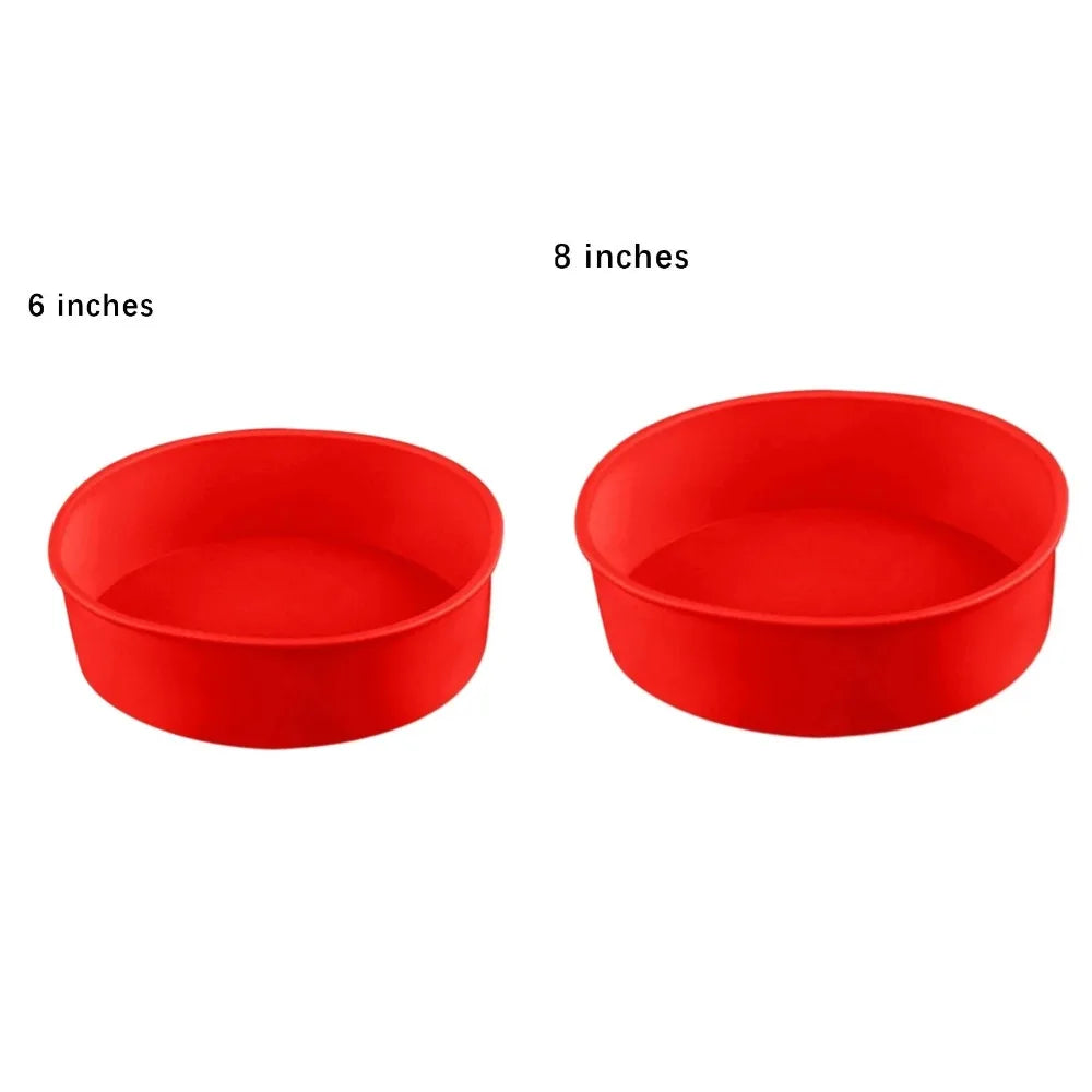 Silicone Cake Mold 6 & 8 Inch | Non-Stick Reusable Baking Pan