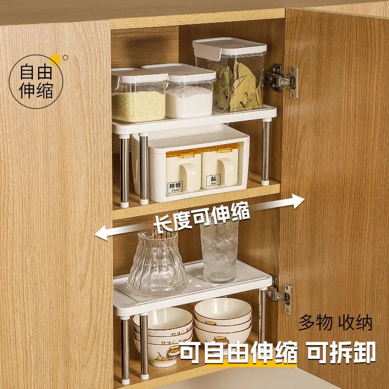 Partition Expandable Closet Rack, Adjustable Cabinet Storage Rack, Wardrobe Shoe Cabinet Organizer, Bathroom Bookshelf Peaceful Pleasures Health and Wellness