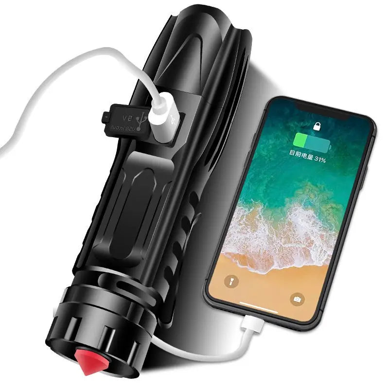 POCKETMAN 3800 Lumen Tactical Flashlight USB Rechargeable LED