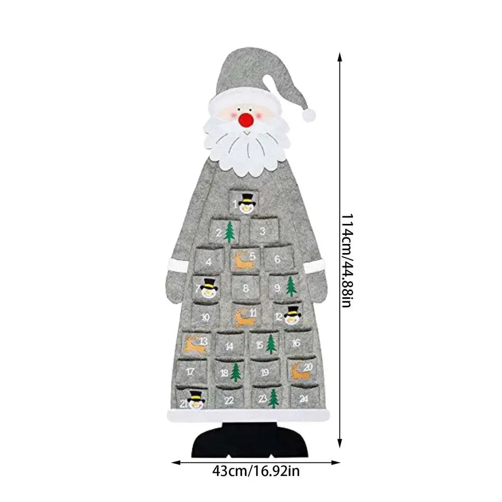 Felt Christmas Tree Advent Calendar – 24 Pocket Kids Decor