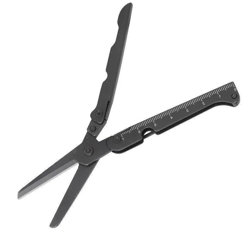 Stainless Steel Folding Mini Scissors Outdoor Portable Simple Camping Small Tools Household Mini Multi-functional Small Scissors Peaceful Pleasures Health and Wellness black