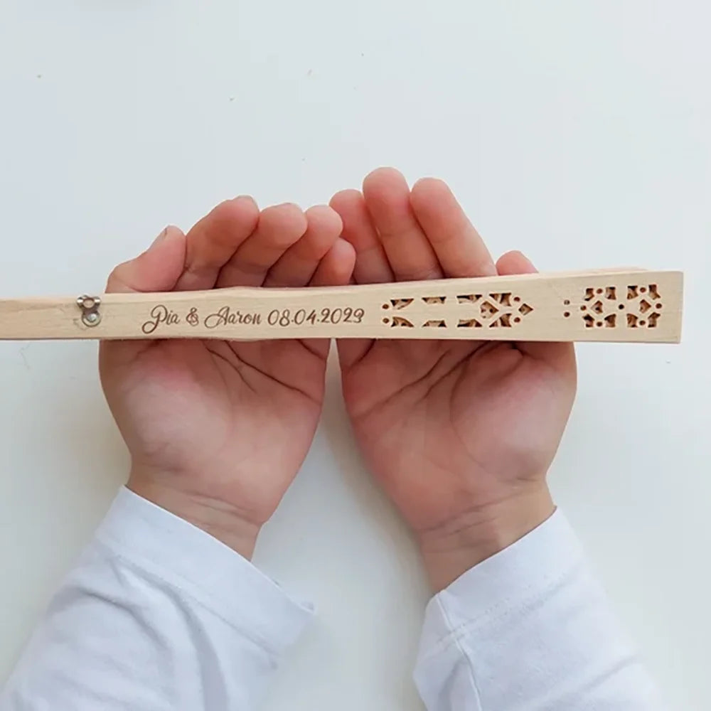 Personalized Wooden Hand Fan | Wedding & Bridal Party Favor