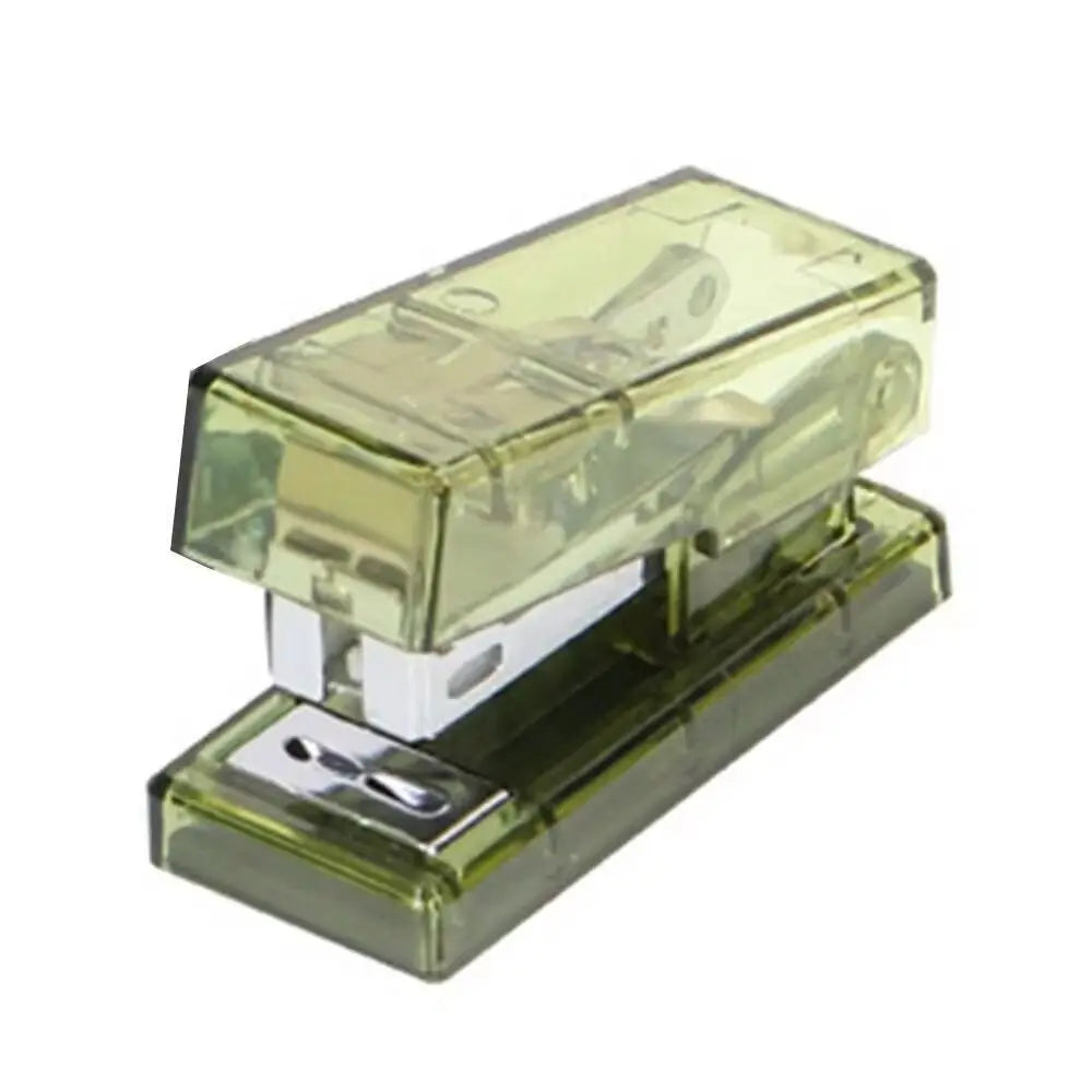 Mini Mini Stapler Transparent with 1000 Staples Office Binding Tools Easy-Use Multifunction Paper Binder Set Paper Fixing Peaceful Pleasures Health and Wellness Green