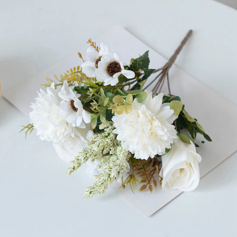 Silk Ball Daisy & Rose Artificial Flowers | Wedding & Home Décor
