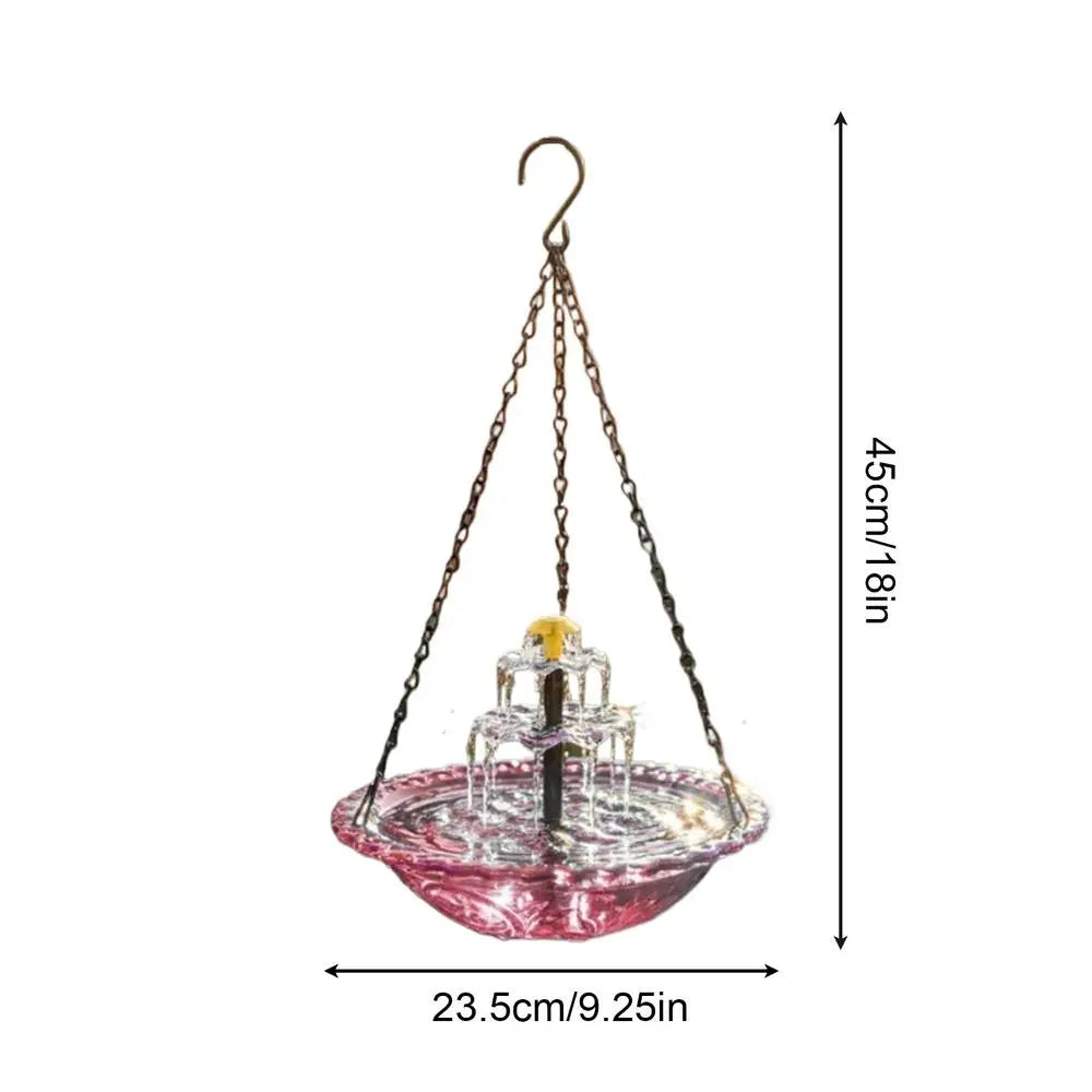 Solar Bird Bath Outdoor Hummingbird Water Bowl Hummingbird Bathing Bowl For Garden Patio Backyard Front Yard Balcony Deck Peaceful Pleasures Health and Wellness Pinks China Mainland