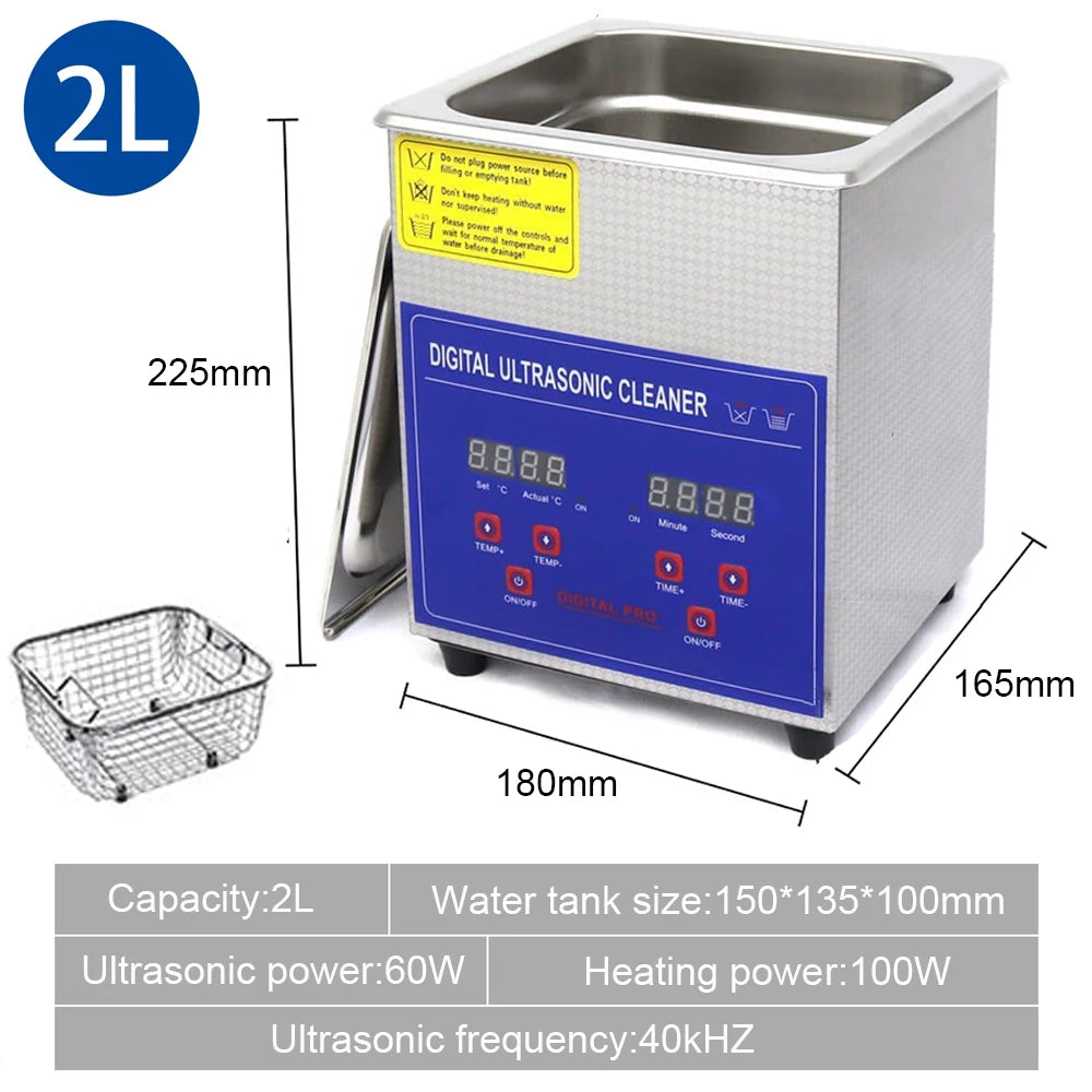 1.3L 2L 3L 6L 10L 15L 22L 30L Ultrasonic Cleaner with Heated Portable Lave-Dishes Washing Machine Diswasher Ultrasound Cleaner Peaceful Pleasures Health and Wellness 2L EU