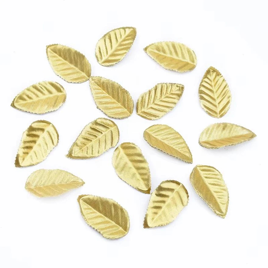 Silk Rose Gold Leaves Artificial Flowers 100/200 Pcs | Decor